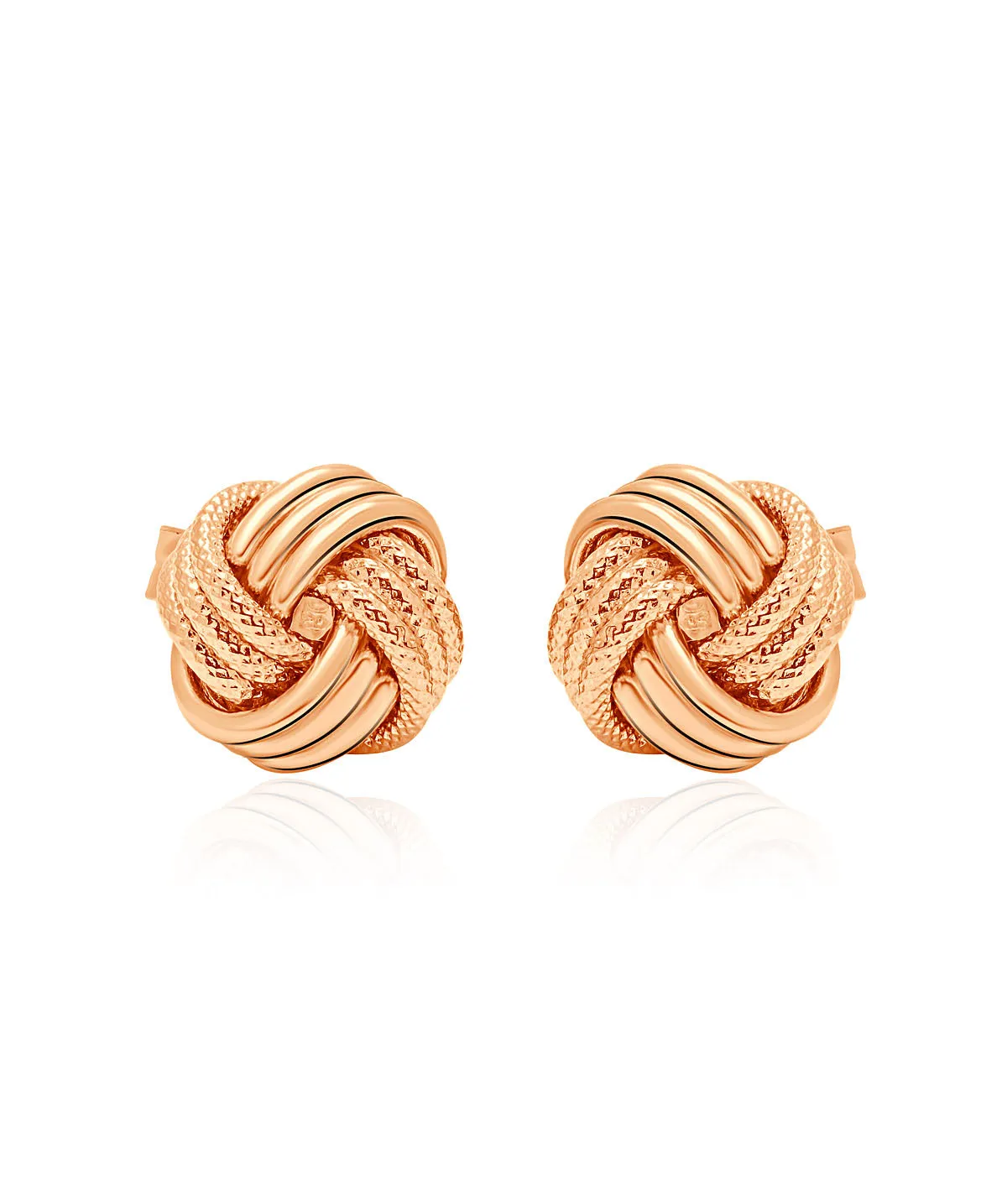 14K Rose Gold Knot Studs