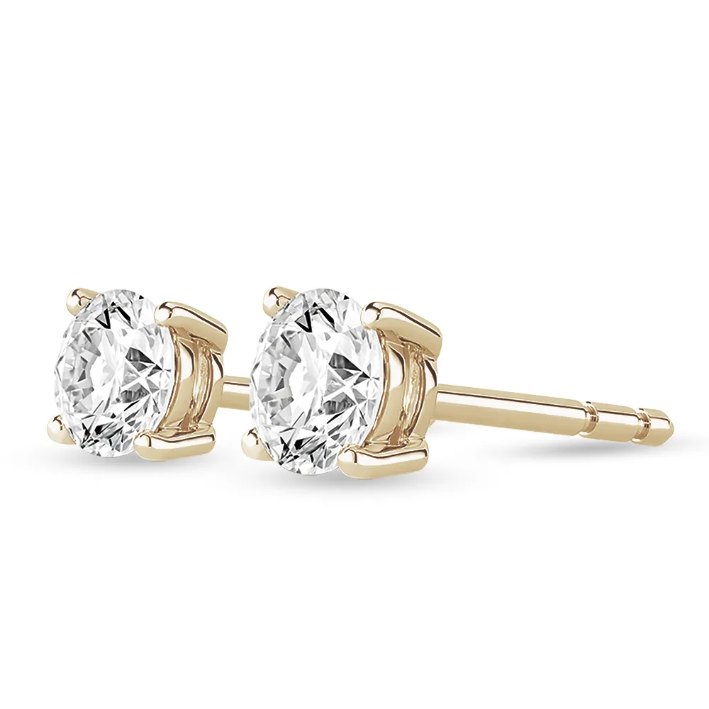 2 ctw Round Brilliant 4-Prong Solitaire Stud Earrings