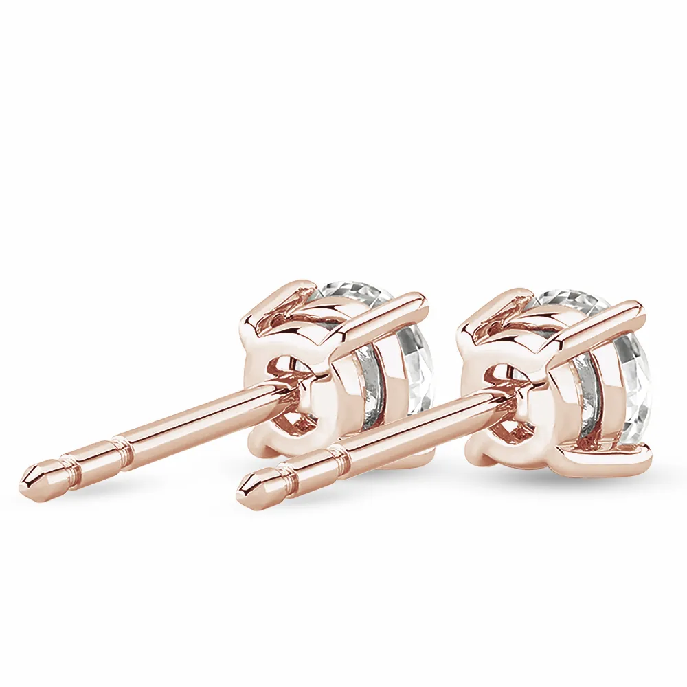 2 ctw Round Brilliant 4-Prong Solitaire Stud Earrings