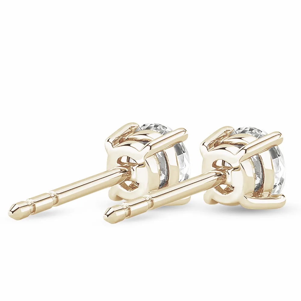 2 ctw Round Brilliant 4-Prong Solitaire Stud Earrings
