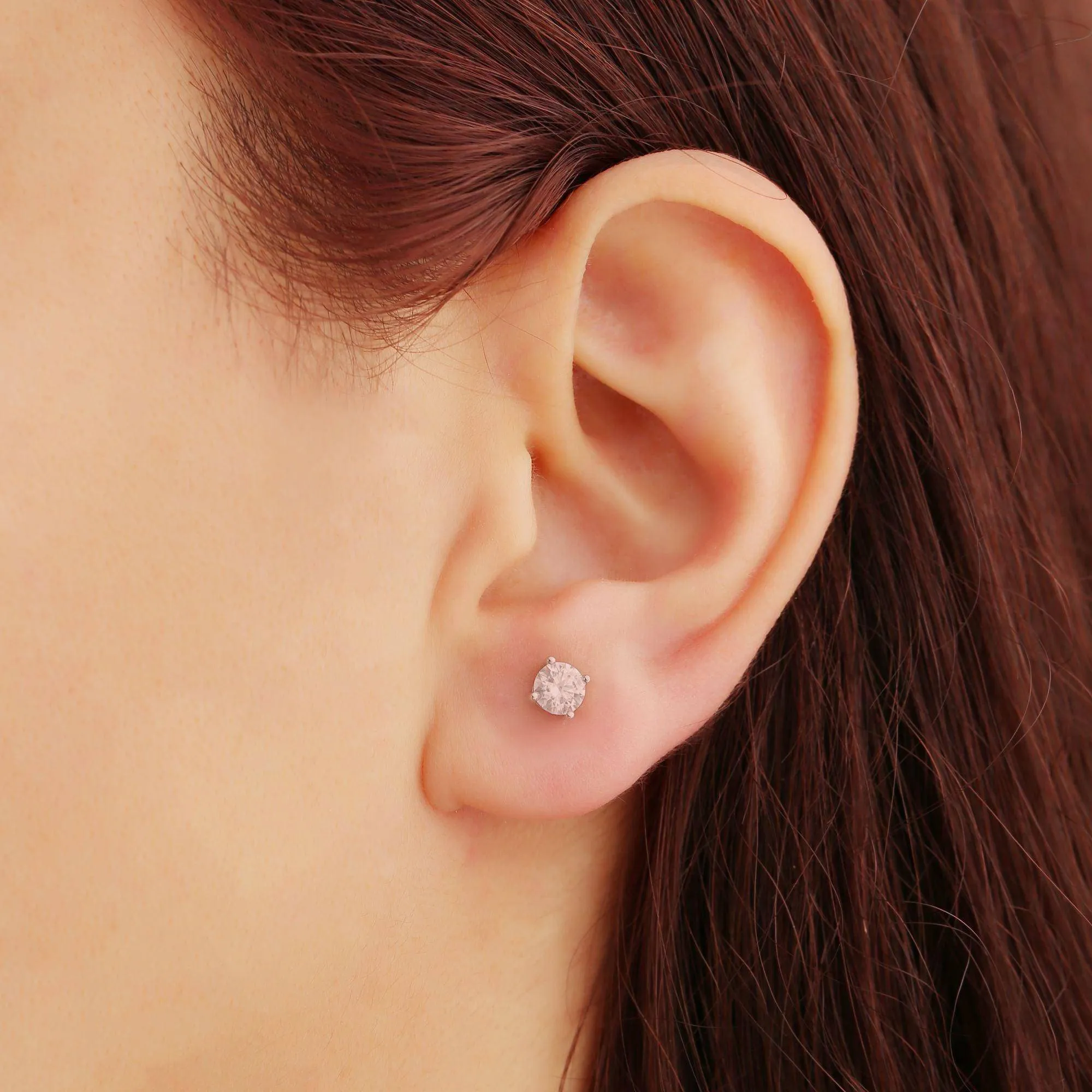 2 ctw Round Brilliant 4-Prong Solitaire Stud Earrings