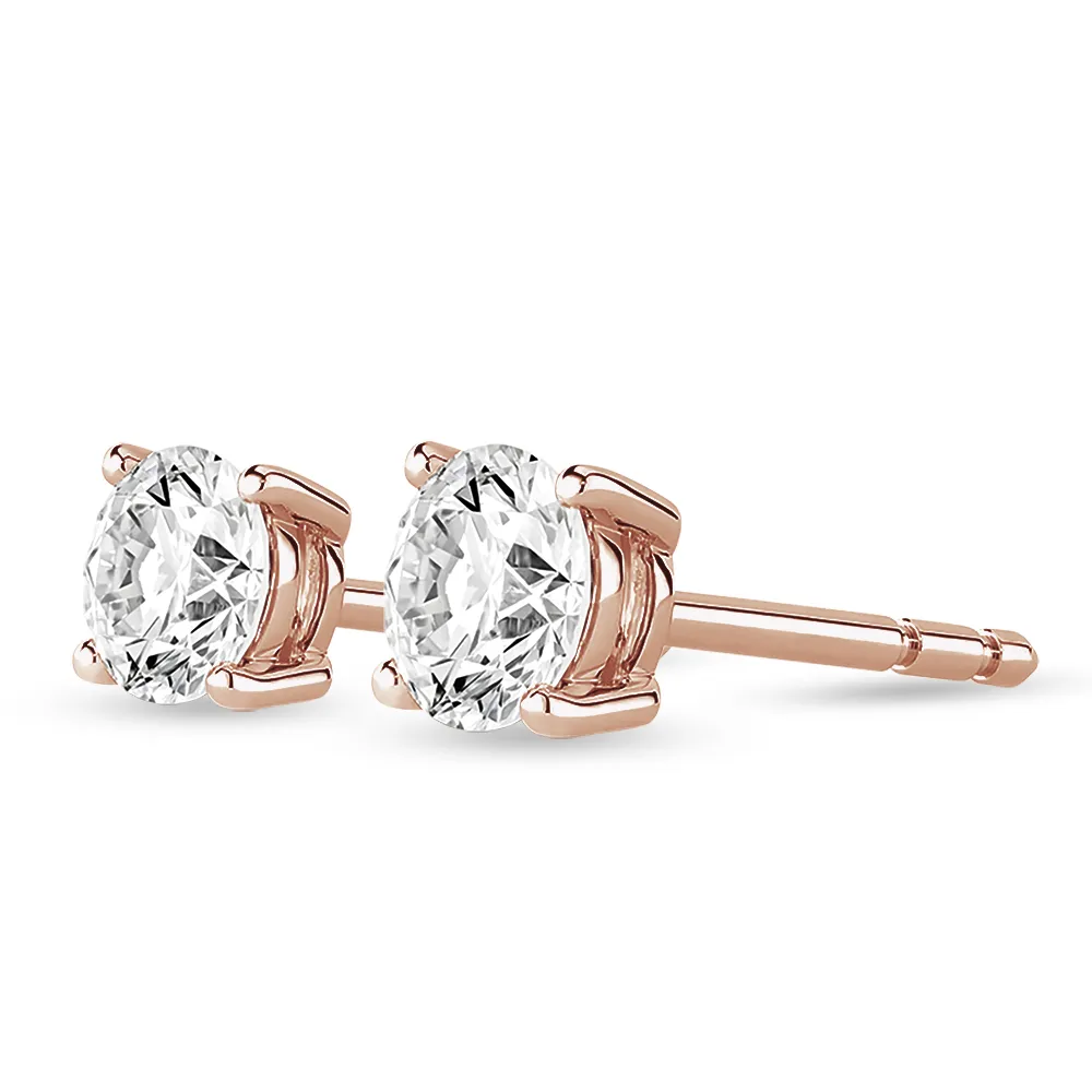 2 ctw Round Brilliant 4-Prong Solitaire Stud Earrings