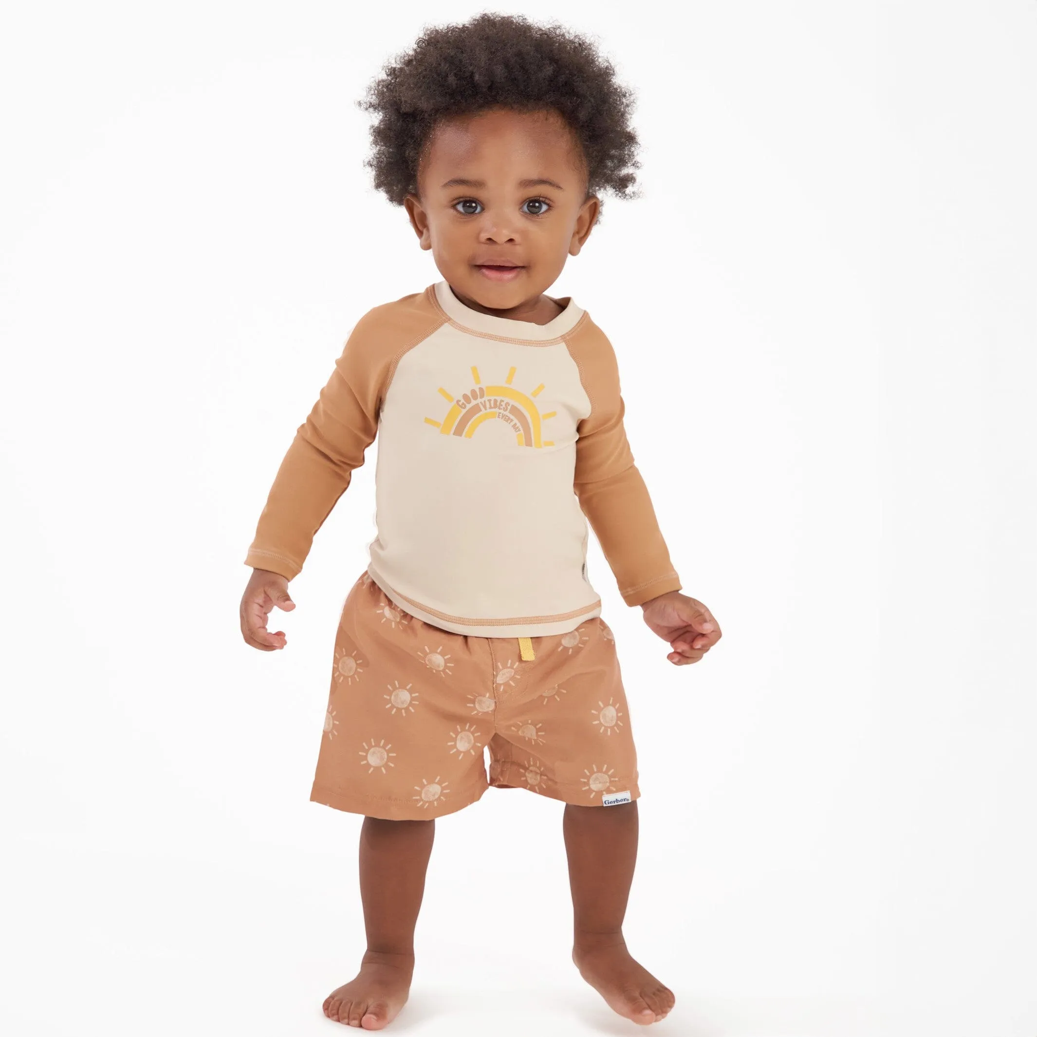 2-Piece Baby & Toddler Boys UPF 50  Suns Rash Guard & Swim Trunks Set