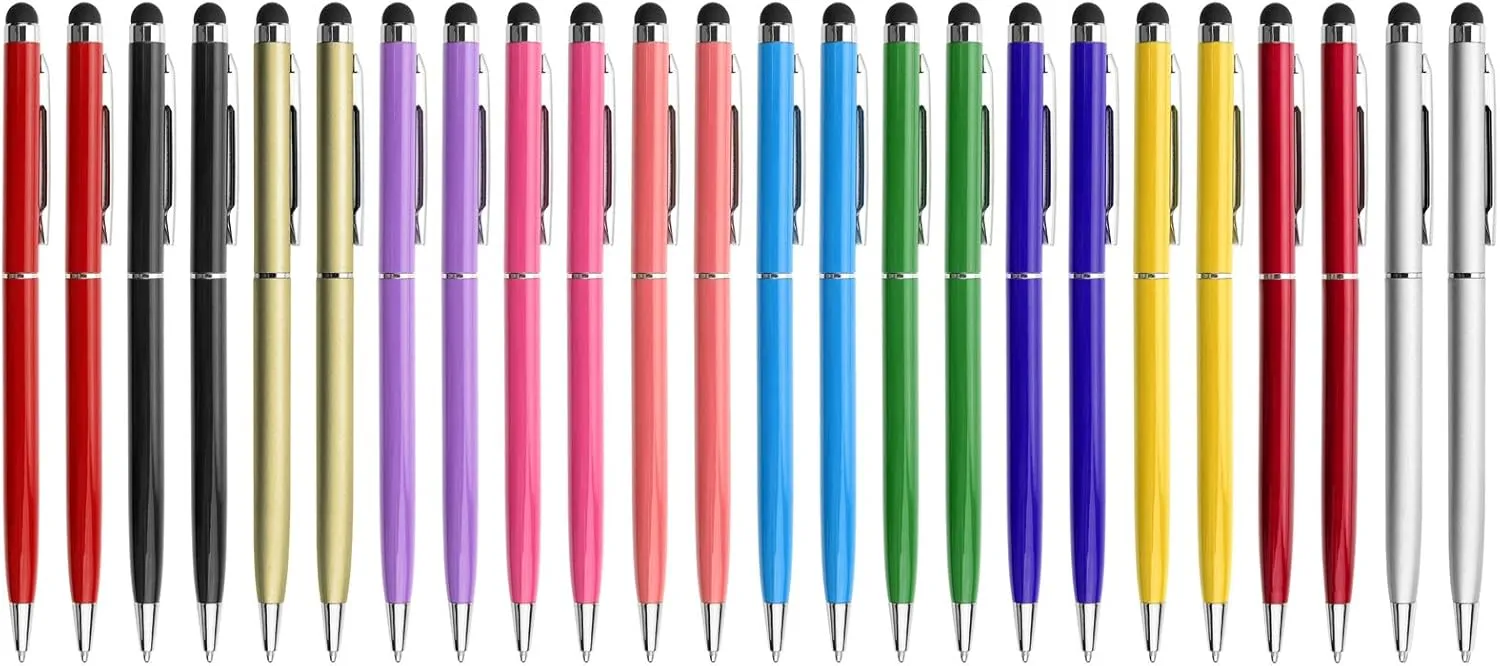 24 Pack Stylus Pens for Touch Screens innhom Stylus Pen for ipad iPhone Tablets Samsung and Black Ink Ballpoint Pens-2 in 1 Stylists Pens