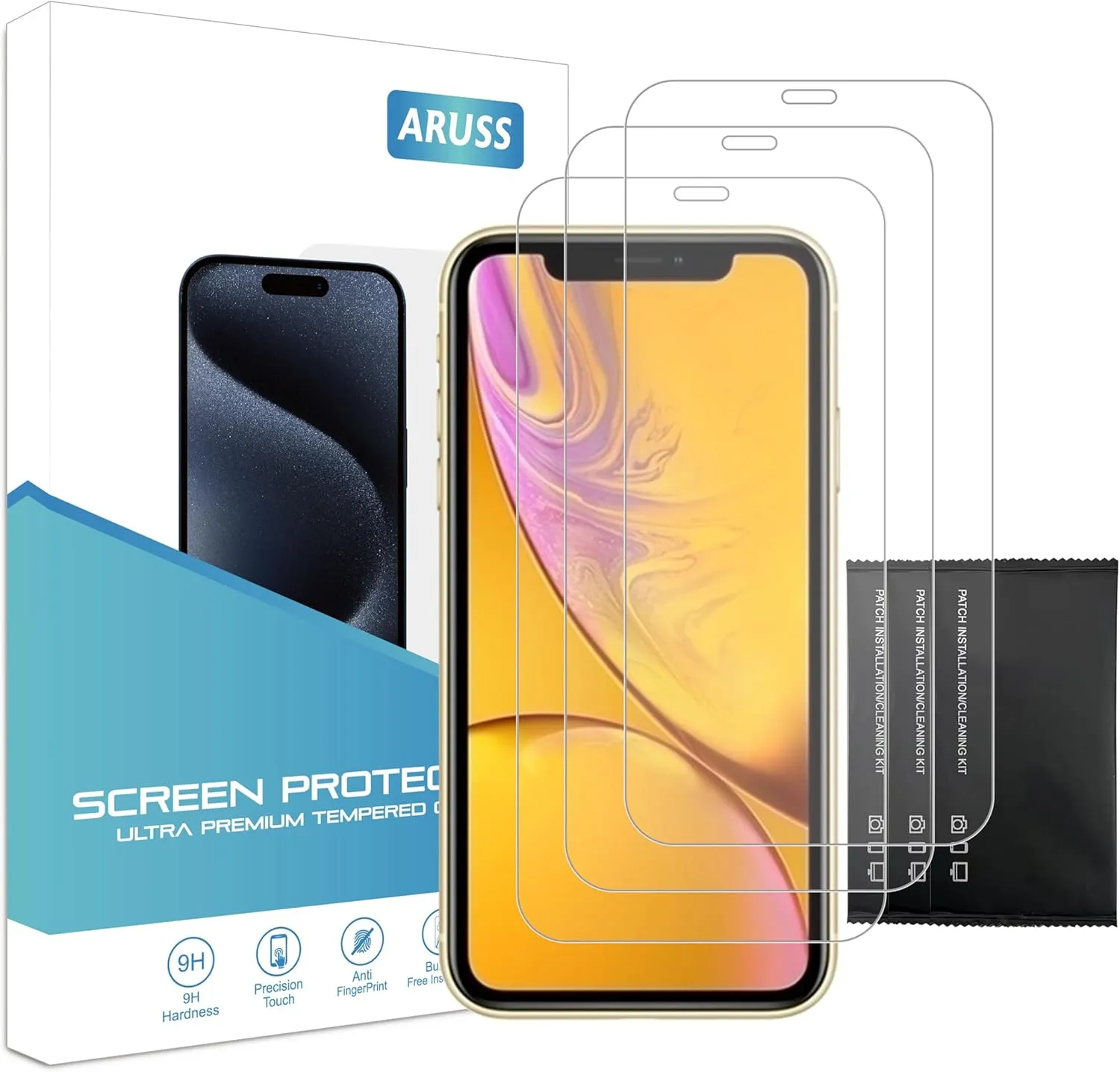 3 Pack Screen Protector for iPhone 11 Pro/iPhone X/iPhone XS 5.8 inch, Tempered Glass Bubble-Free, Easy Install, Case-Friendly, Clear HD Film with Installation Tool (11 Pro/X/XS 5.8 inches)