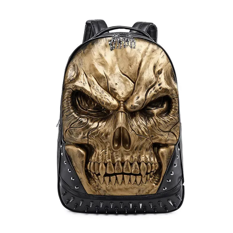 3D Skull Steam Punk Rivet Backpack 3 Colors