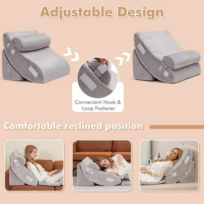 6 Pieces Bed Pillow Sleeping Wedge For Acid Reflux & Gerd