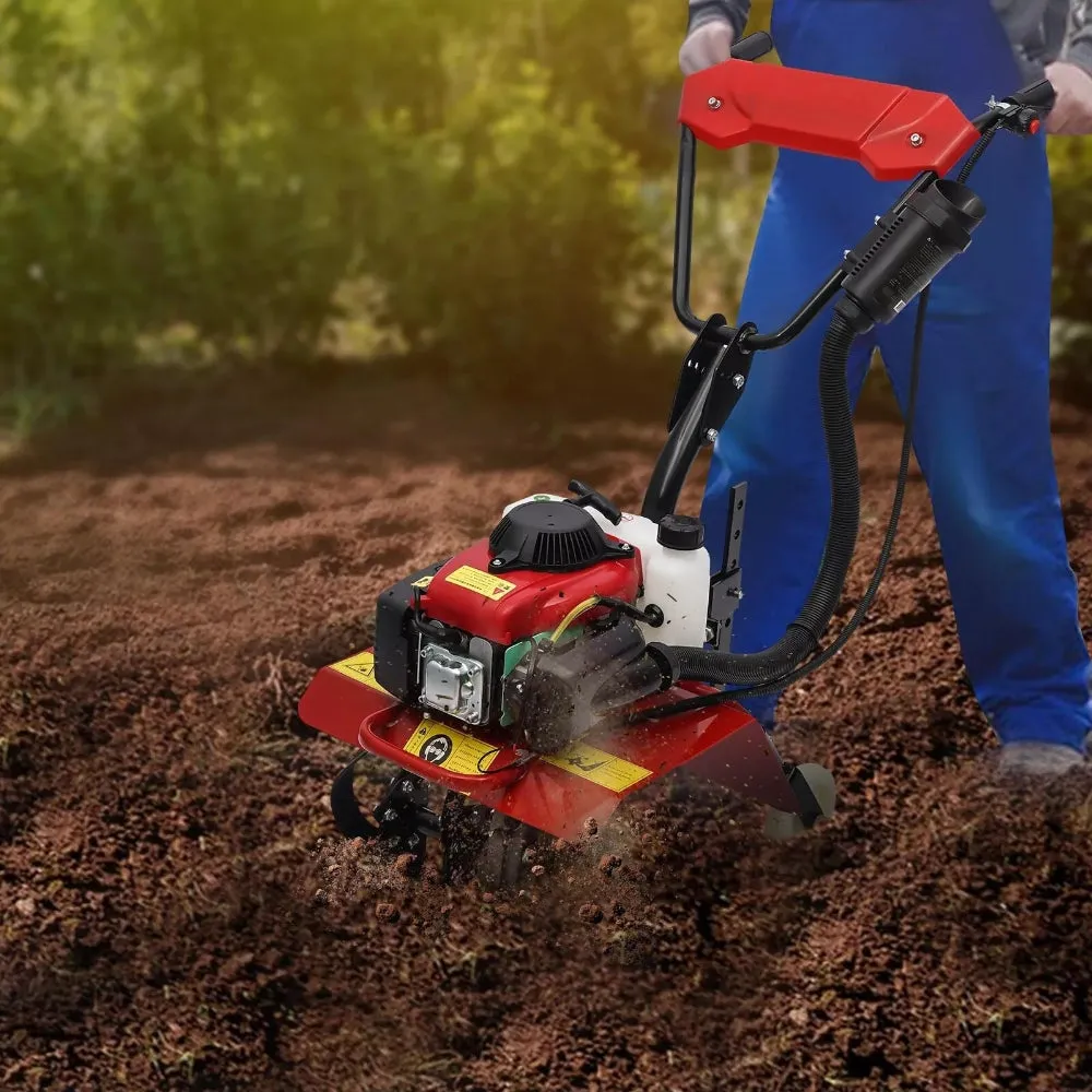 63cc Gas Powered Rototiller Garden Tiller Cultivator for Soil Prep