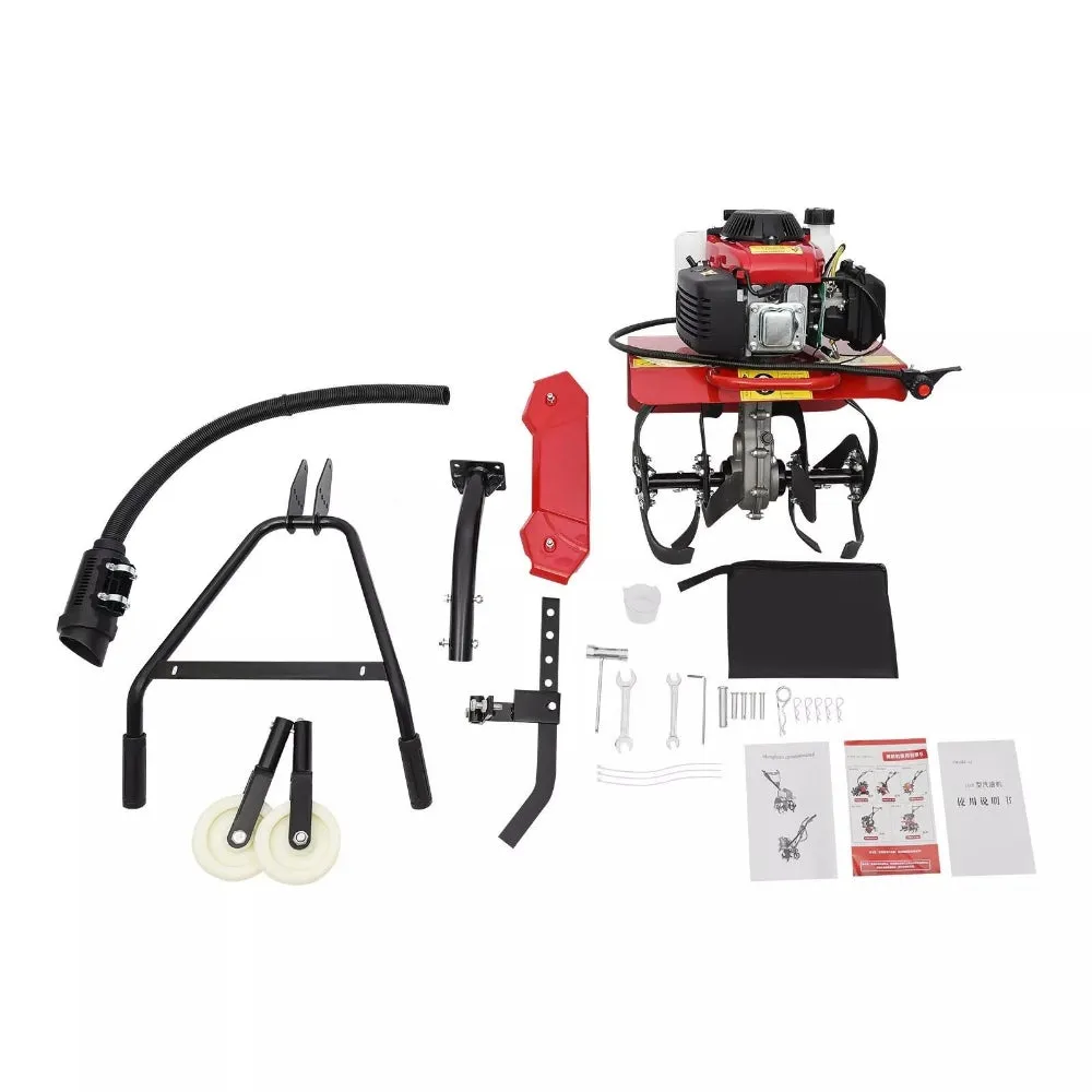 63cc Gas Powered Rototiller Garden Tiller Cultivator for Soil Prep