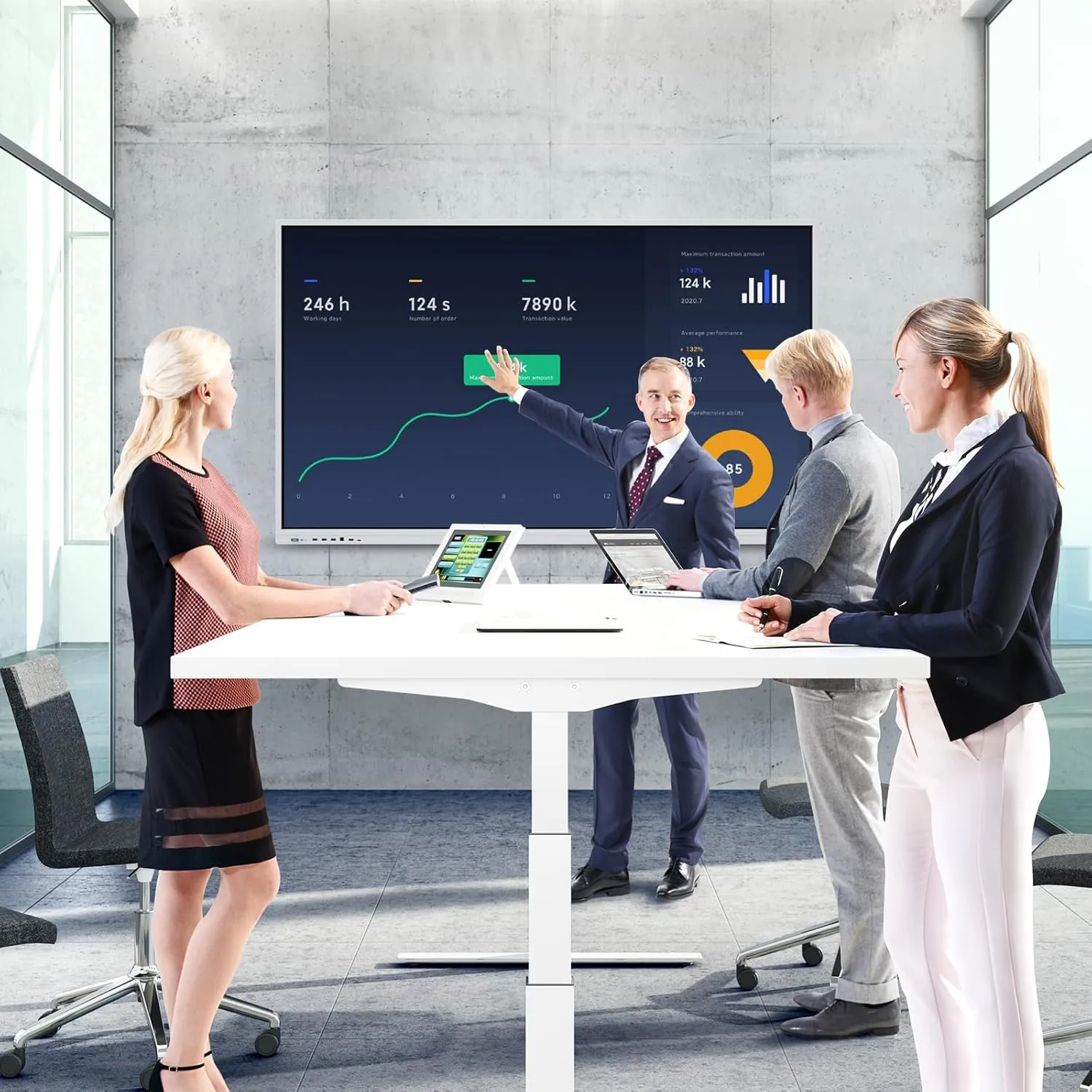70 Inch 4k smart board touch screen interactive whiteboard,40 point touch digital whiteboard, interactive whiteboard display & smart board for classroom and office use, electronic whiteboard