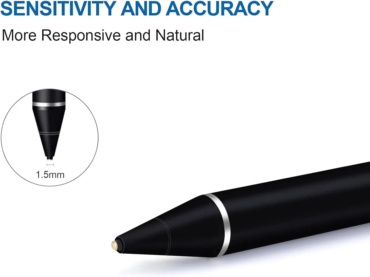 Active Stylus Pens for Touch Screens, Fine Point Smart Digital Pens Compatible with iPhone iPad, Samsung/Android Smart Phone&Tablet Writing Drawing