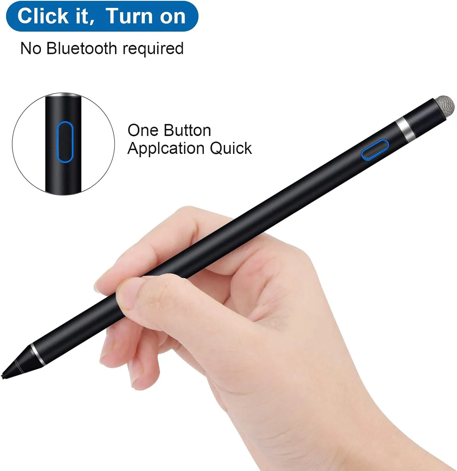 Active Stylus Pens for Touch Screens, Fine Point Smart Digital Pens Compatible with iPhone iPad, Samsung/Android Smart Phone&Tablet Writing Drawing