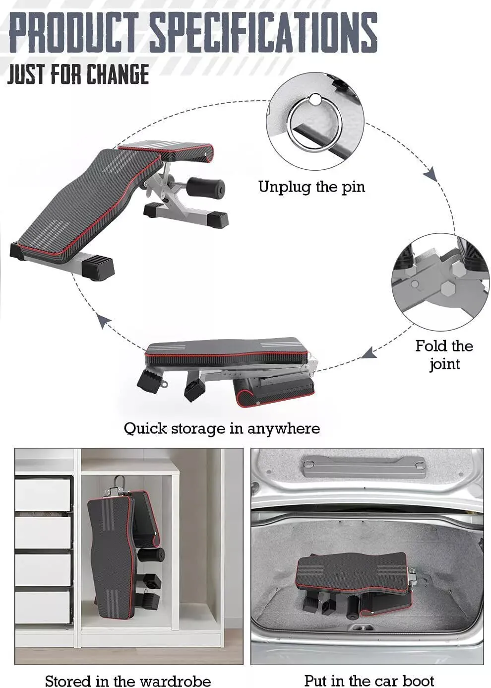 Adjustable Weight Bench for Incline, Decline, Flat Workouts at Home