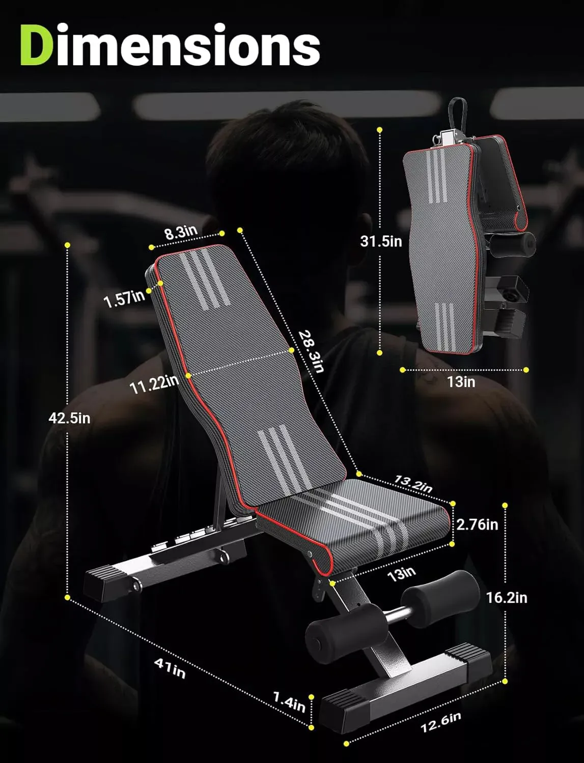 Adjustable Weight Bench for Incline, Decline, Flat Workouts at Home
