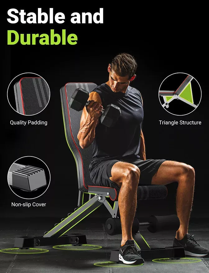 Adjustable Weight Bench for Incline, Decline, Flat Workouts at Home