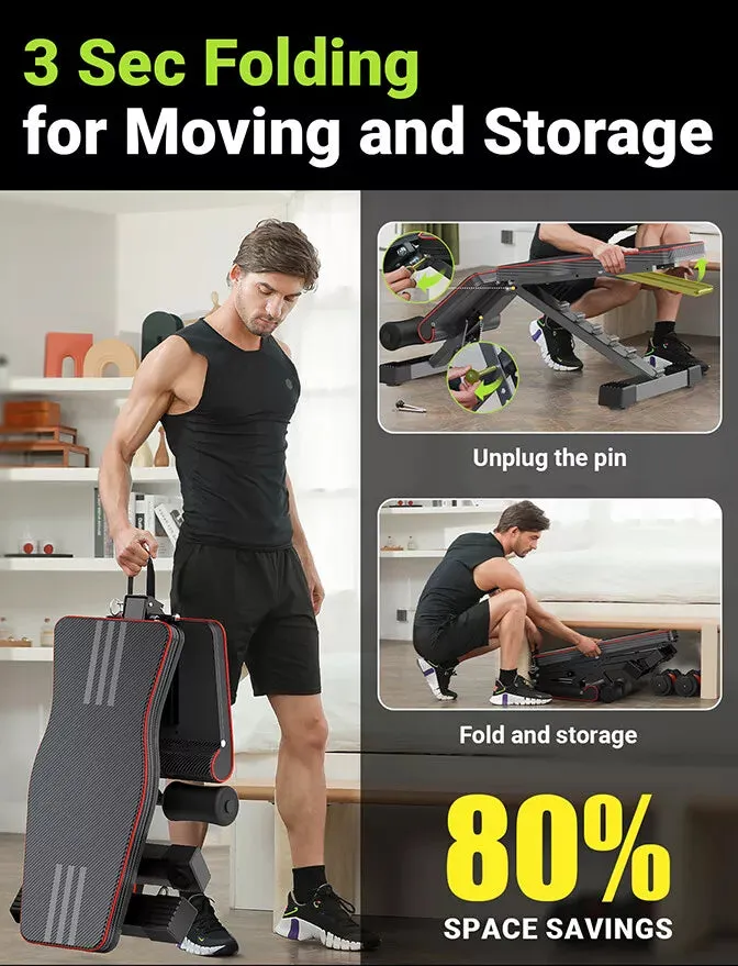 Adjustable Weight Bench for Incline, Decline, Flat Workouts at Home