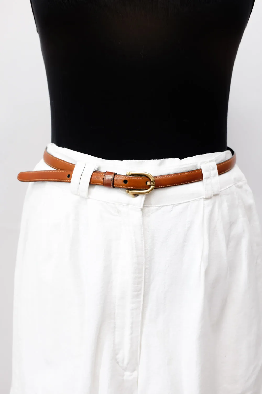AIGNER VINTAGE BROWN LEATHER BELT