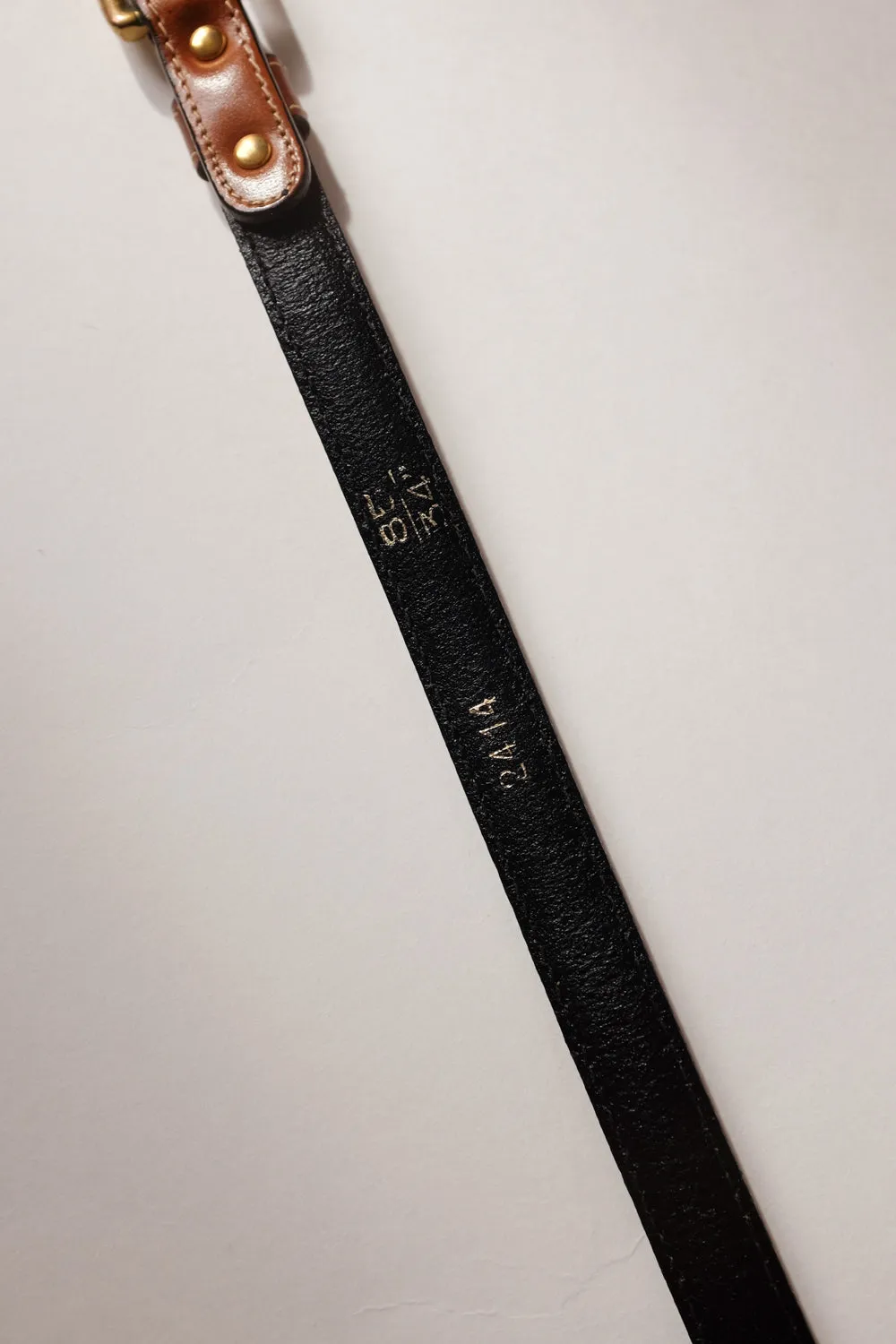 AIGNER VINTAGE BROWN LEATHER BELT