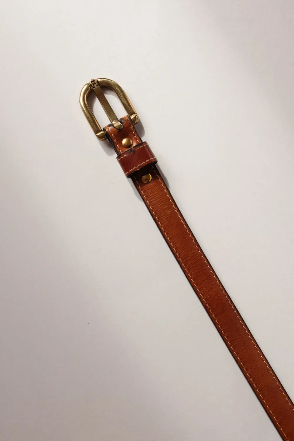 AIGNER VINTAGE BROWN LEATHER BELT