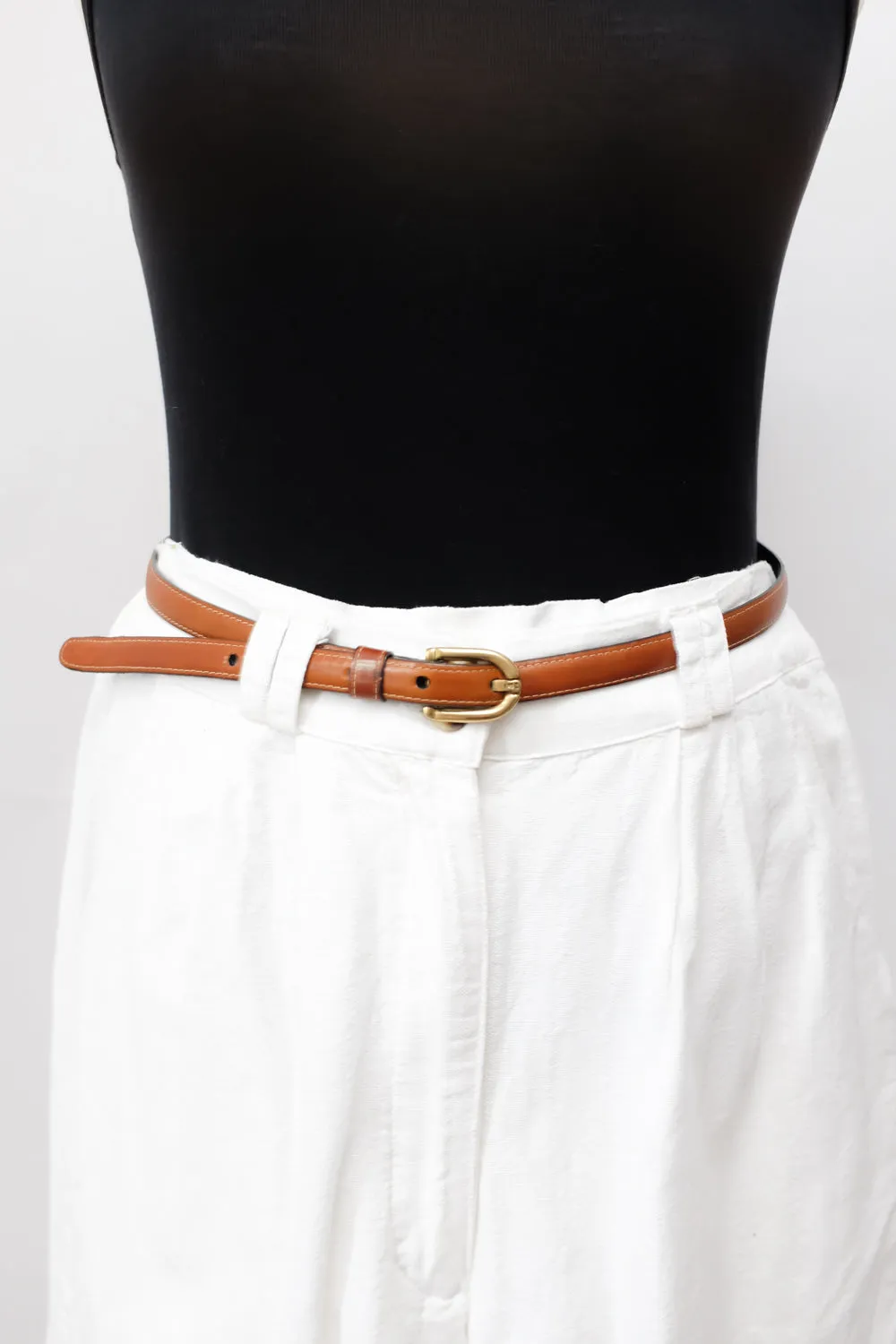 AIGNER VINTAGE BROWN LEATHER BELT