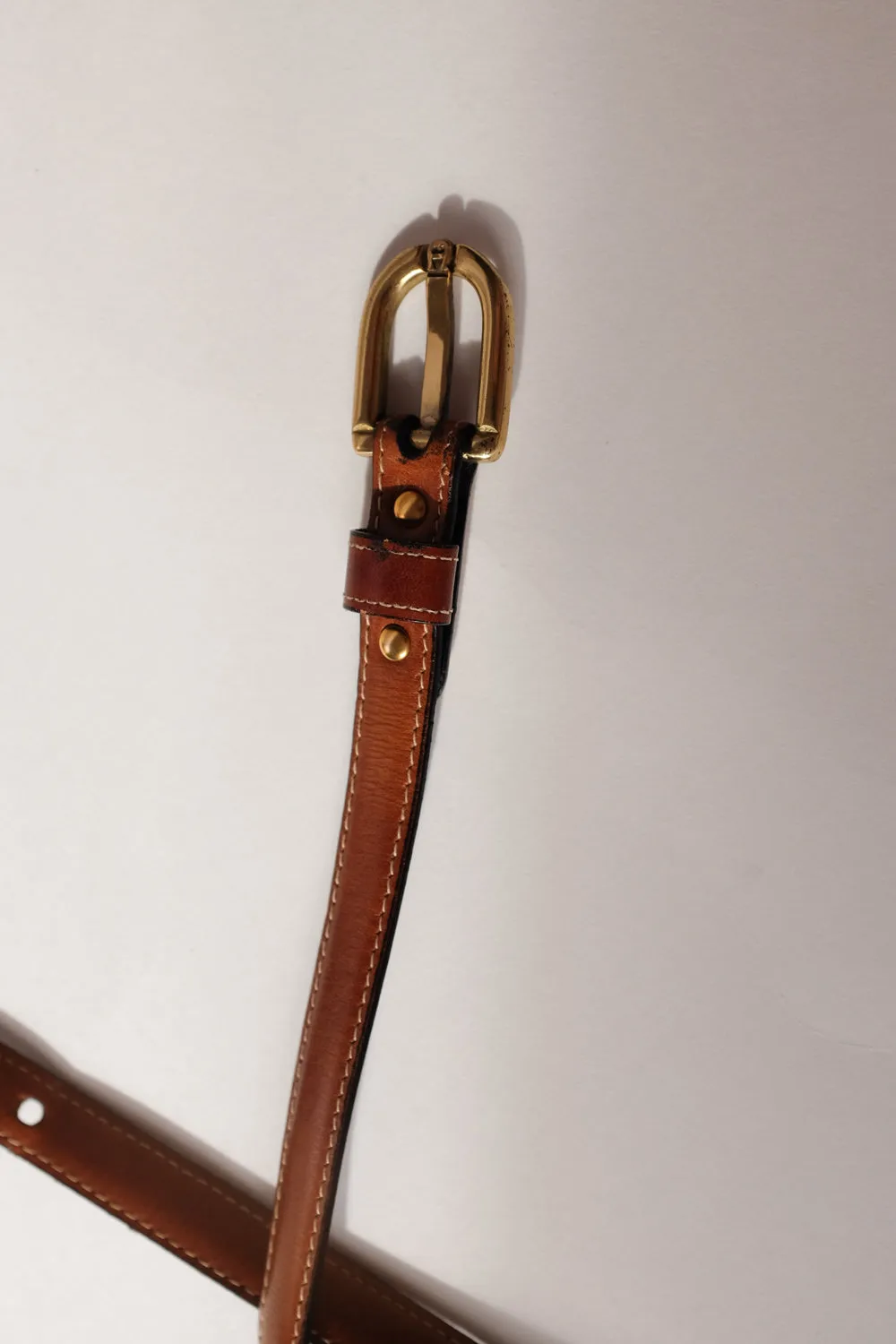 AIGNER VINTAGE BROWN LEATHER BELT