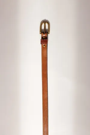 AIGNER VINTAGE BROWN LEATHER BELT