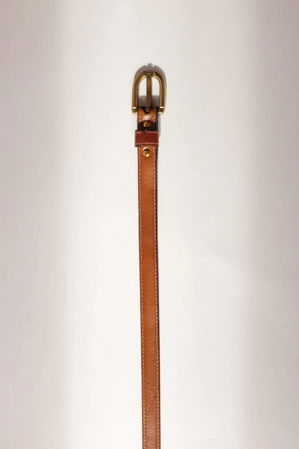 AIGNER VINTAGE BROWN LEATHER BELT