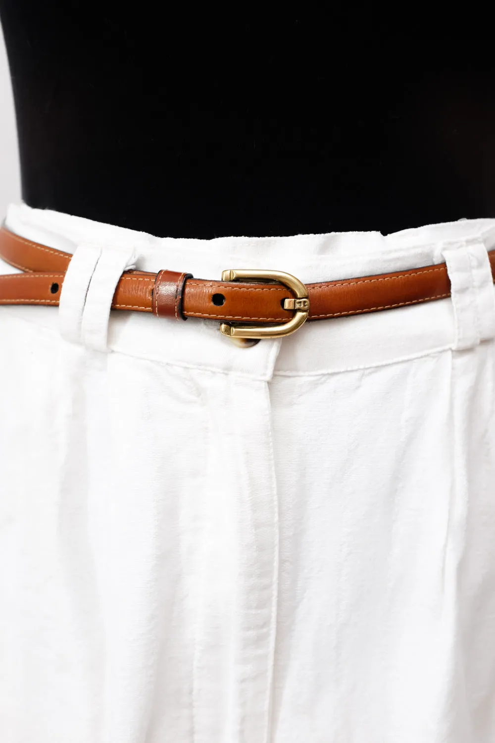 AIGNER VINTAGE BROWN LEATHER BELT