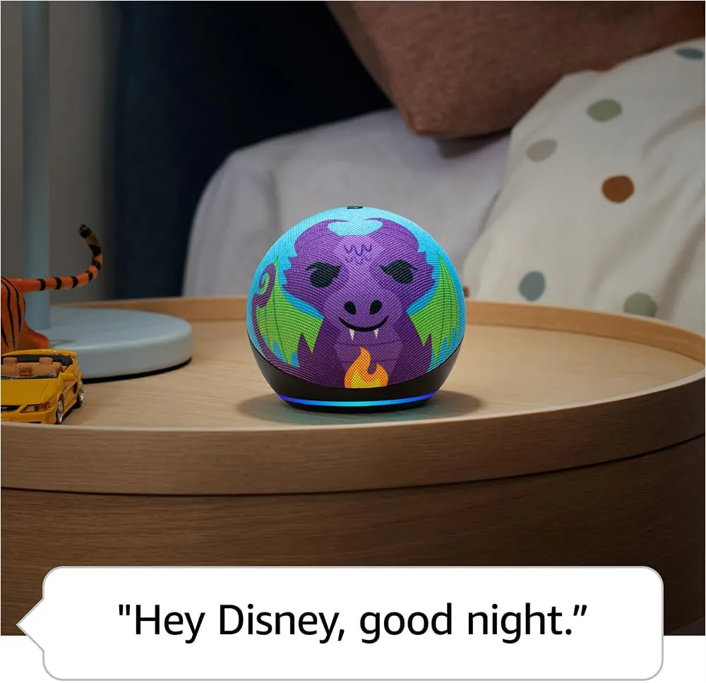 Amazon Echo Dot Kids (newest model), Designed for kids, with parental controls, Includes 1 Year of Amazon Kids , Dragon