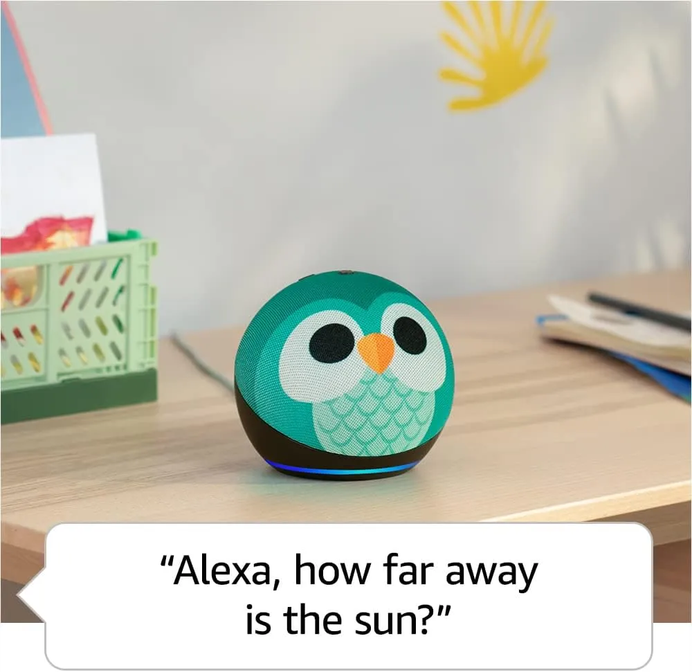 Amazon Echo Dot Kids (newest model), Designed for kids, with parental controls, Includes 1 Year of Amazon Kids , Dragon
