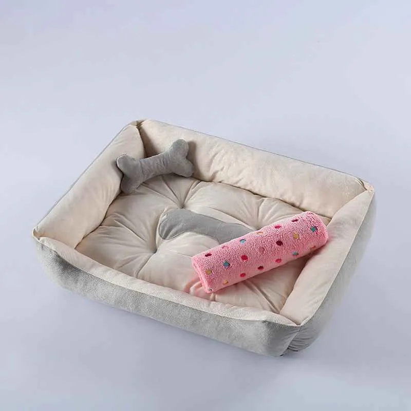 Anti-Anxiety Calming Comfy Bed for Dogs with Bone Design