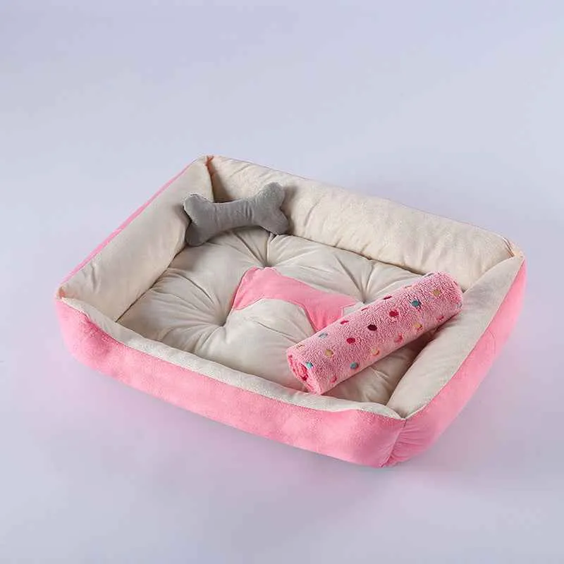 Anti-Anxiety Calming Comfy Bed for Dogs with Bone Design