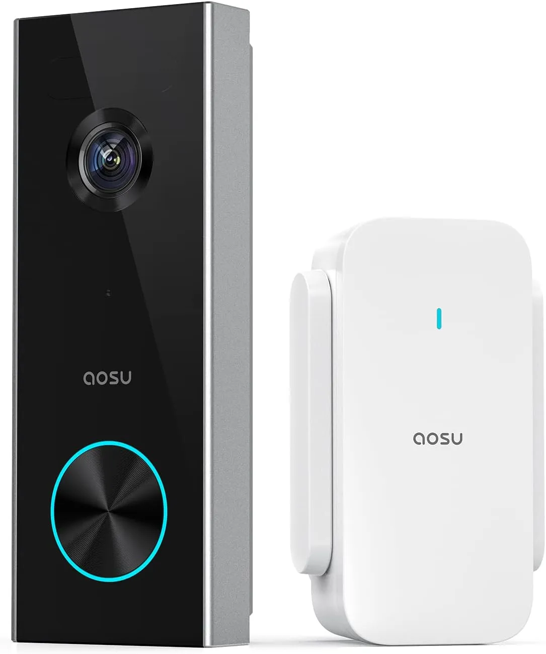 AOSU Doorbell Camera Wireless, Battery-Powered Video Doorbell with Chime, 2K Resolution, No Monthly Fees, 166 Ultra Wide Angle, 180-Day Battery Life, AI Detection, Work with Alexa & Google Assistant