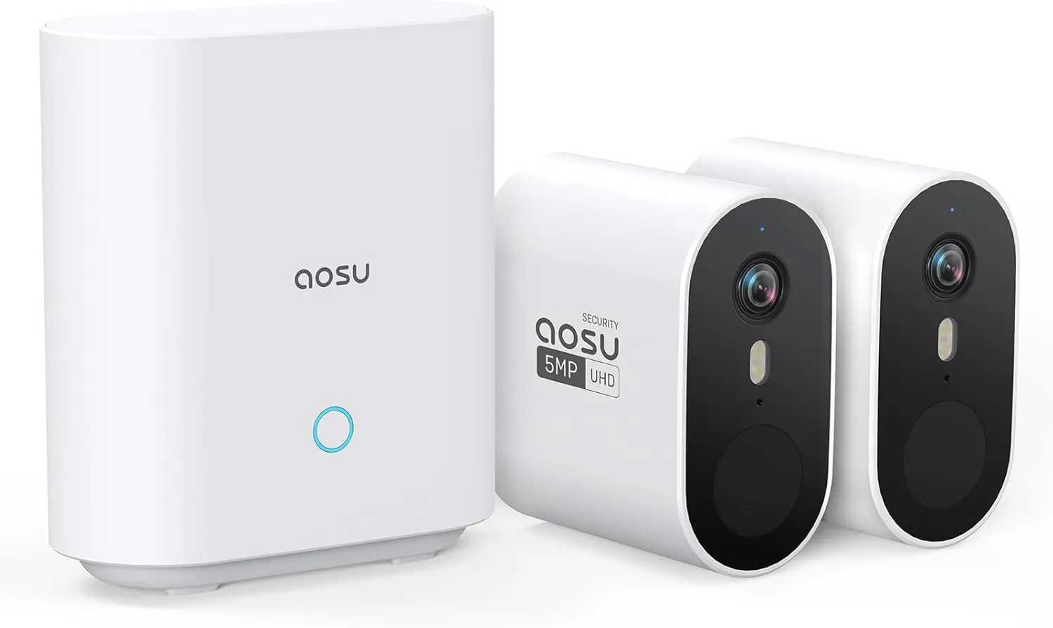 AOSU Security Cameras Wireless Outdoor - 3K 5MP Ultra HD, Home Security System, 240-Day Battery Life, Motion Detection, 166 Wide View, Night Vision, 32GB Local Storage, No Monthly Fee
