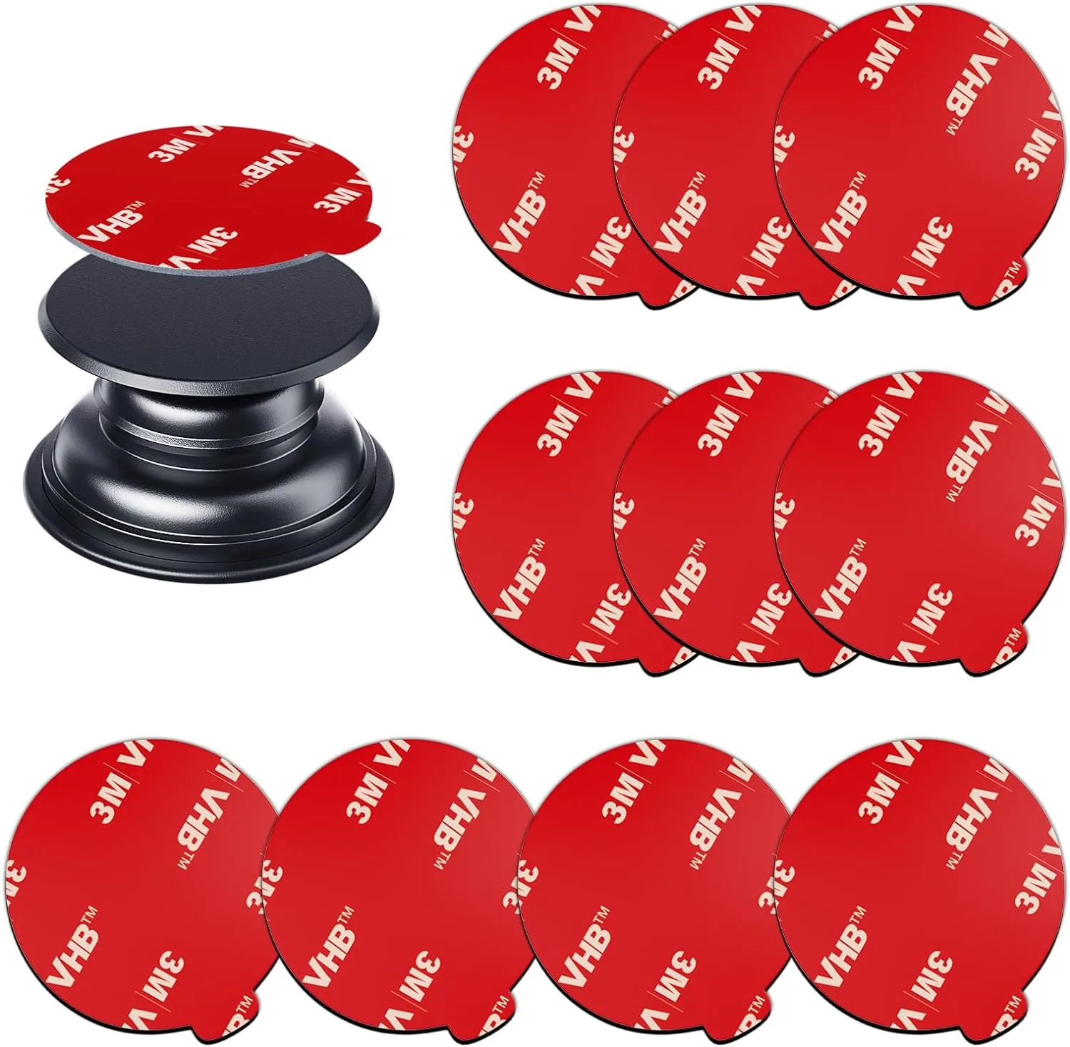 APPS2Car 10 Pack 3M Double Sided Adhesive Pads for Socket Mount Base Circle Adhesive Replacement VHB Sticky Tape for Phone Collapsible Grip & Stand Back 1.38 Inches (35mm)