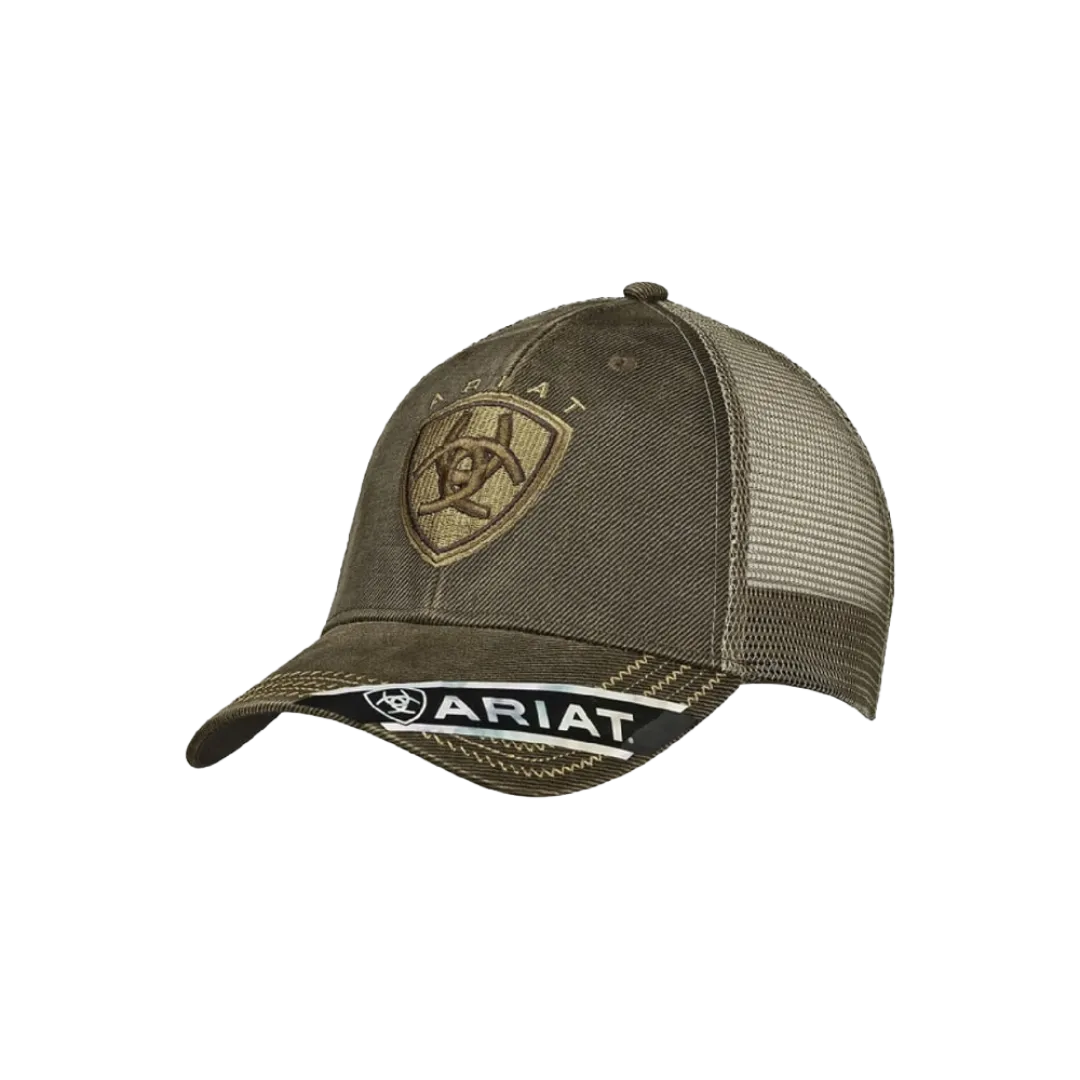 Ariat M&F Brown Trucker Mesh Embroidered Logo Cap