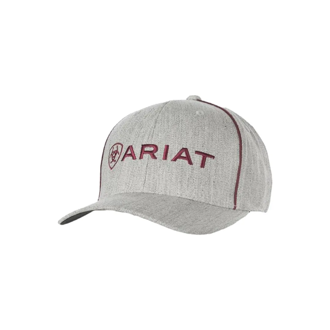 Ariat M&F Grey Red Embroidered Logo Baseball Cap