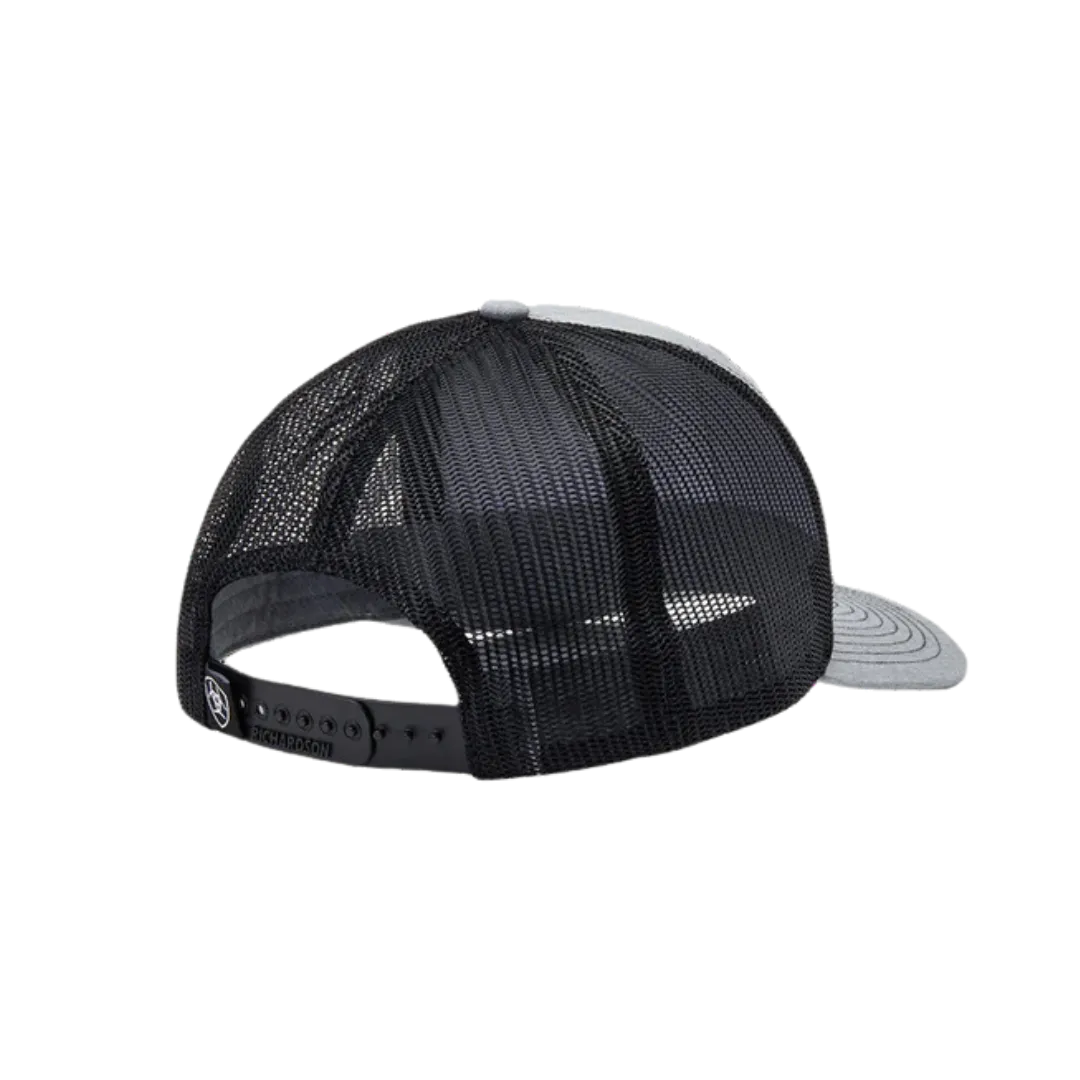 Ariat M&F Grey US Flag Leather Patch Cap