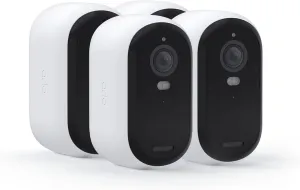 Arlo Essential Security Wireless 2K Camera with Spotlight, Indoor/Outdoor, 2nd Gen, 2-Way Audio, Color Night Vision, Motion Activation, Real Time Notifications, White, VMC3450, 4-Pack (Renewed)