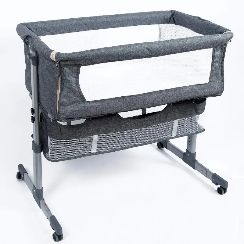 Baby Bedside Bassinet Sleeper Crib with Adjustable Height & Mosquito Net