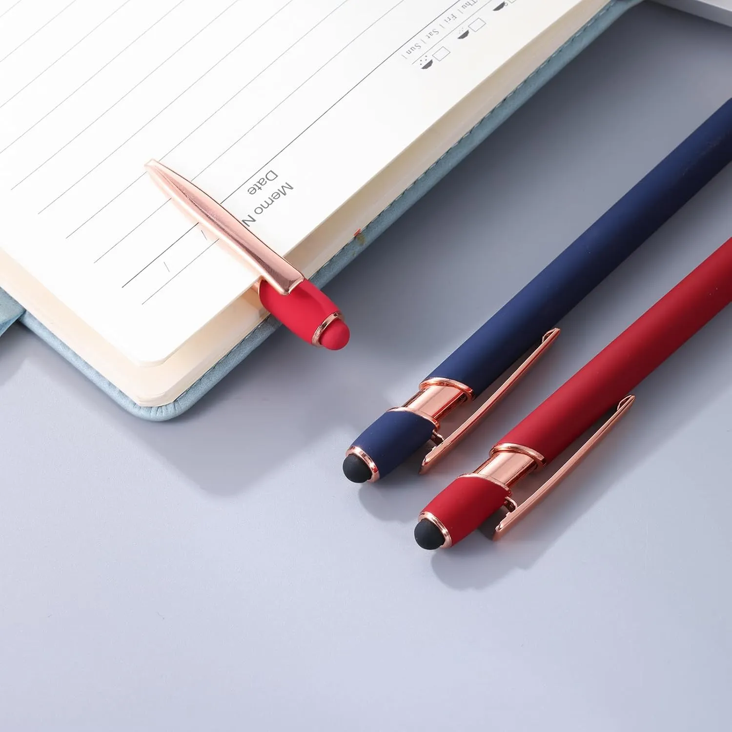 Ballpoint Pens,Pen with Stylus Tips, 1.0 mm Black Ink Metal Stylus Pens for Touch Screens, 2 in 1 Stylus Ballpoint Pens (12 Colors pens