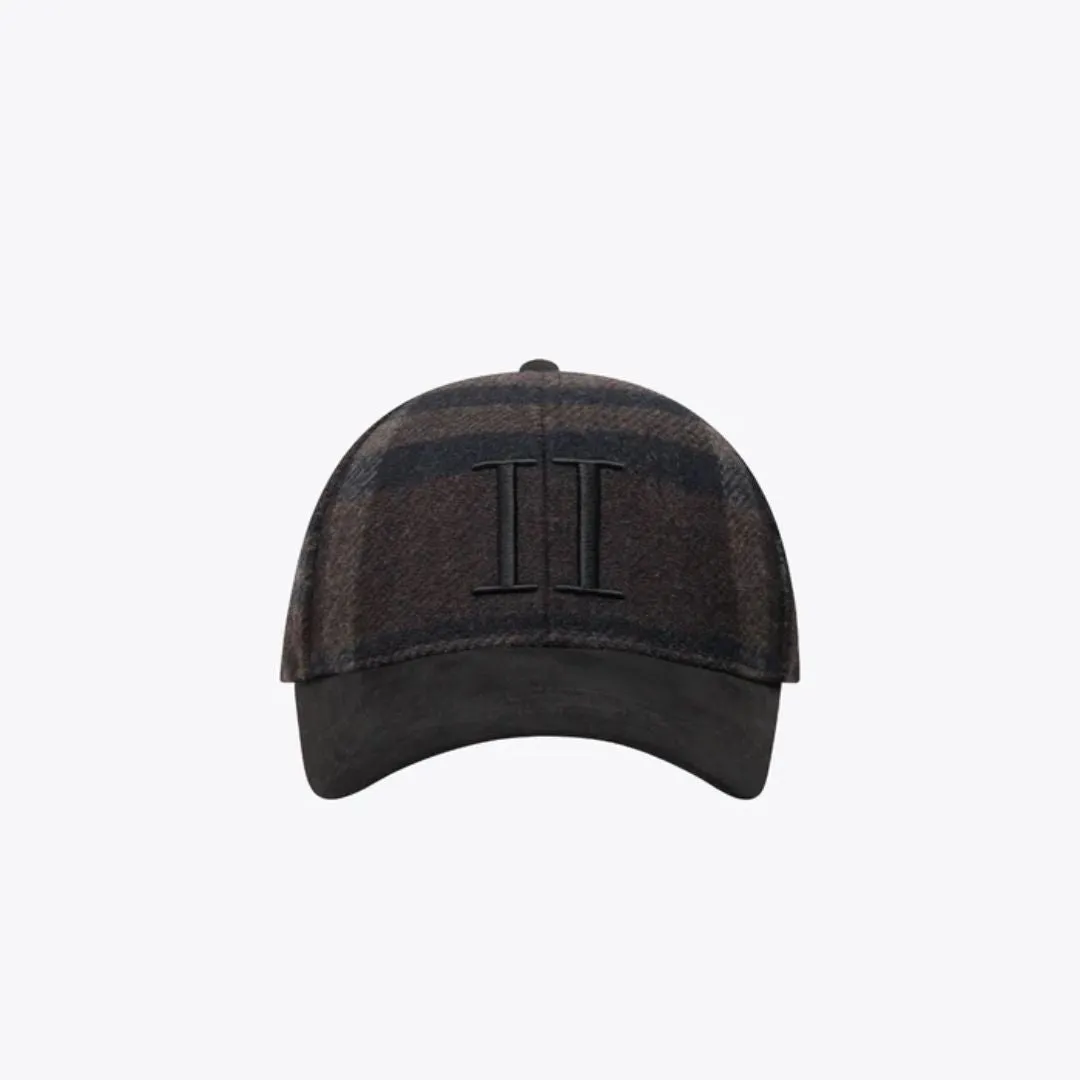 Baseball Cap Check Wool (Coffee Brown   Ivory)
