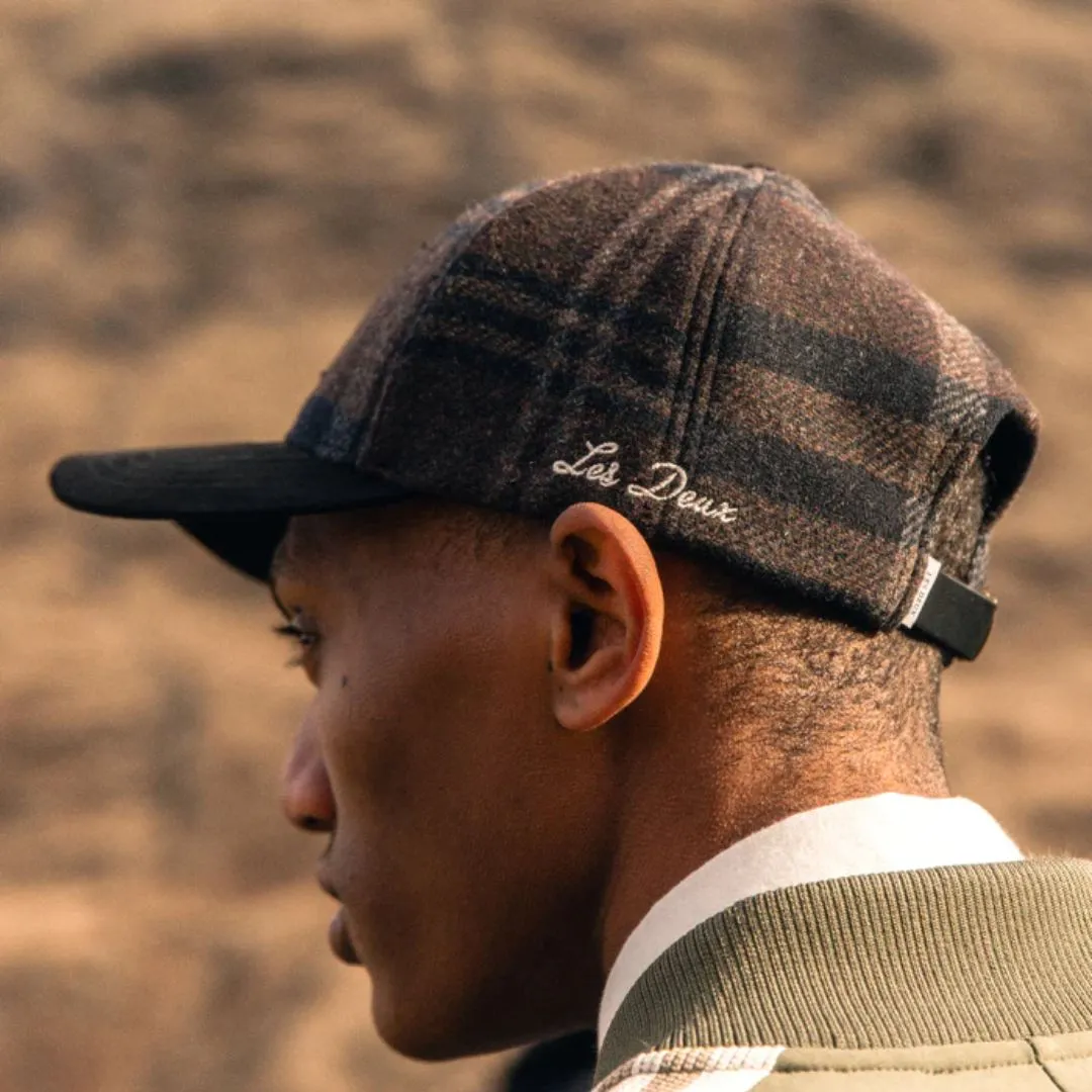 Baseball Cap Check Wool (Coffee Brown   Ivory)