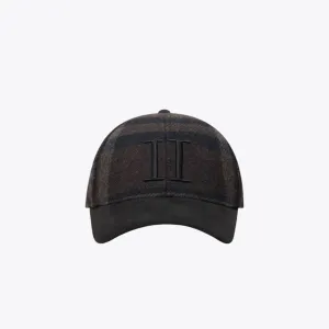 Baseball Cap Check Wool (Coffee Brown   Ivory)