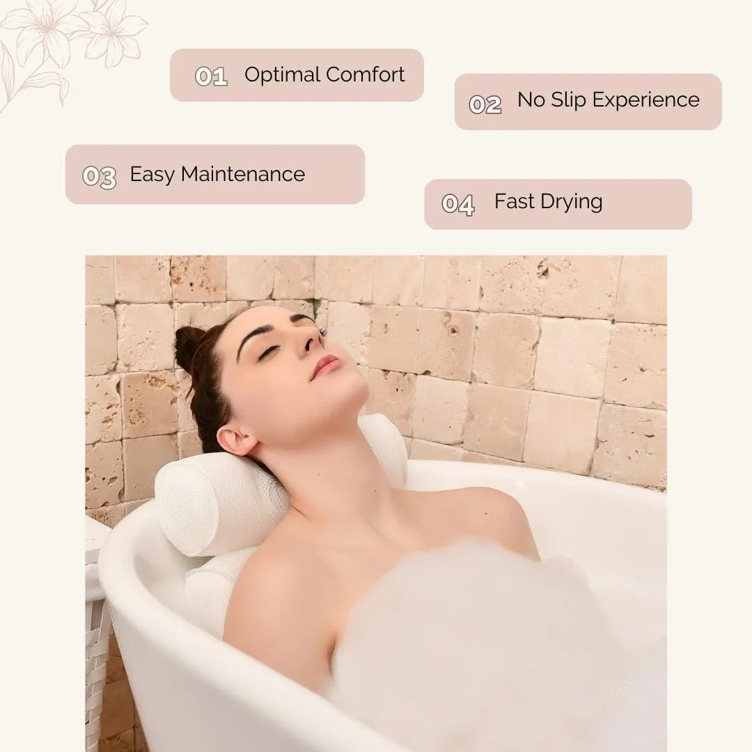 Bathtub Tray and Luxury Bath Pillow Set - Expandable Bath Tray for Tub and Deluxe Bathtub Pillow for Tub for Ultimate Relaxation - Perfect Bath Accessories for Women, Spa Gifts for Women.