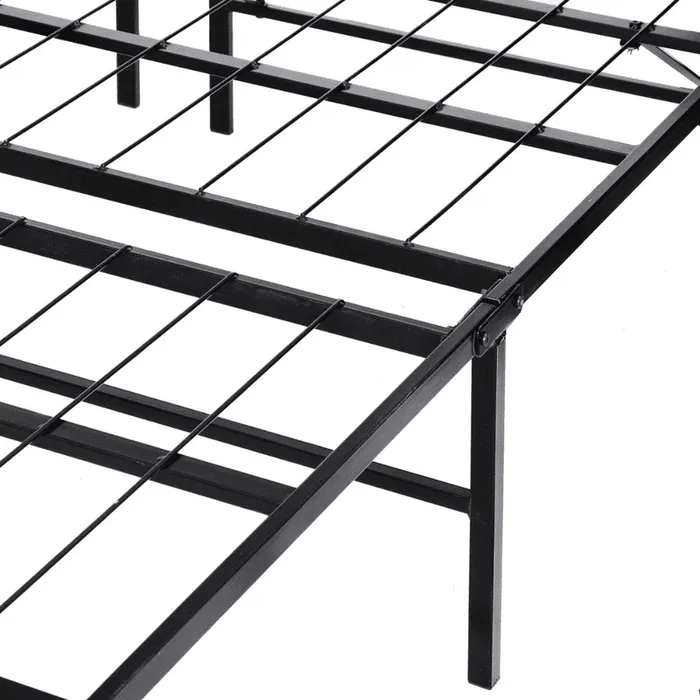 Black Heavy Duty Metal Queen Platform Slat Bed Frame