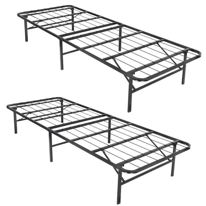 Black Heavy Duty Metal Queen Platform Slat Bed Frame