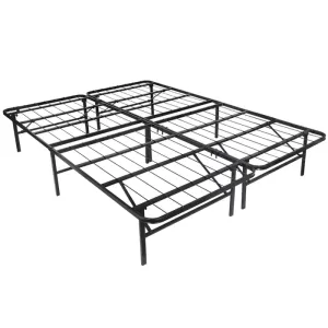 Black Heavy Duty Metal Queen Platform Slat Bed Frame