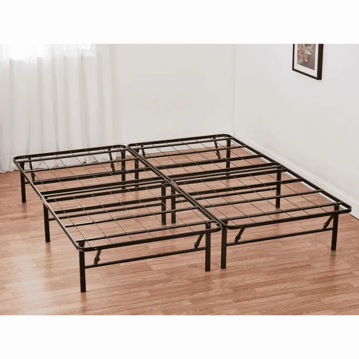 Black Heavy Duty Metal Queen Platform Slat Bed Frame
