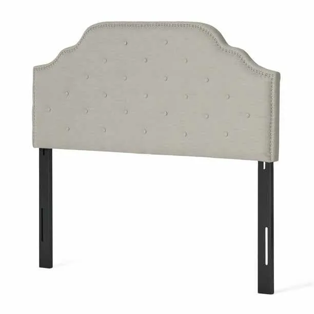 Black King Upholstered Padded Fabric Covered Headboard